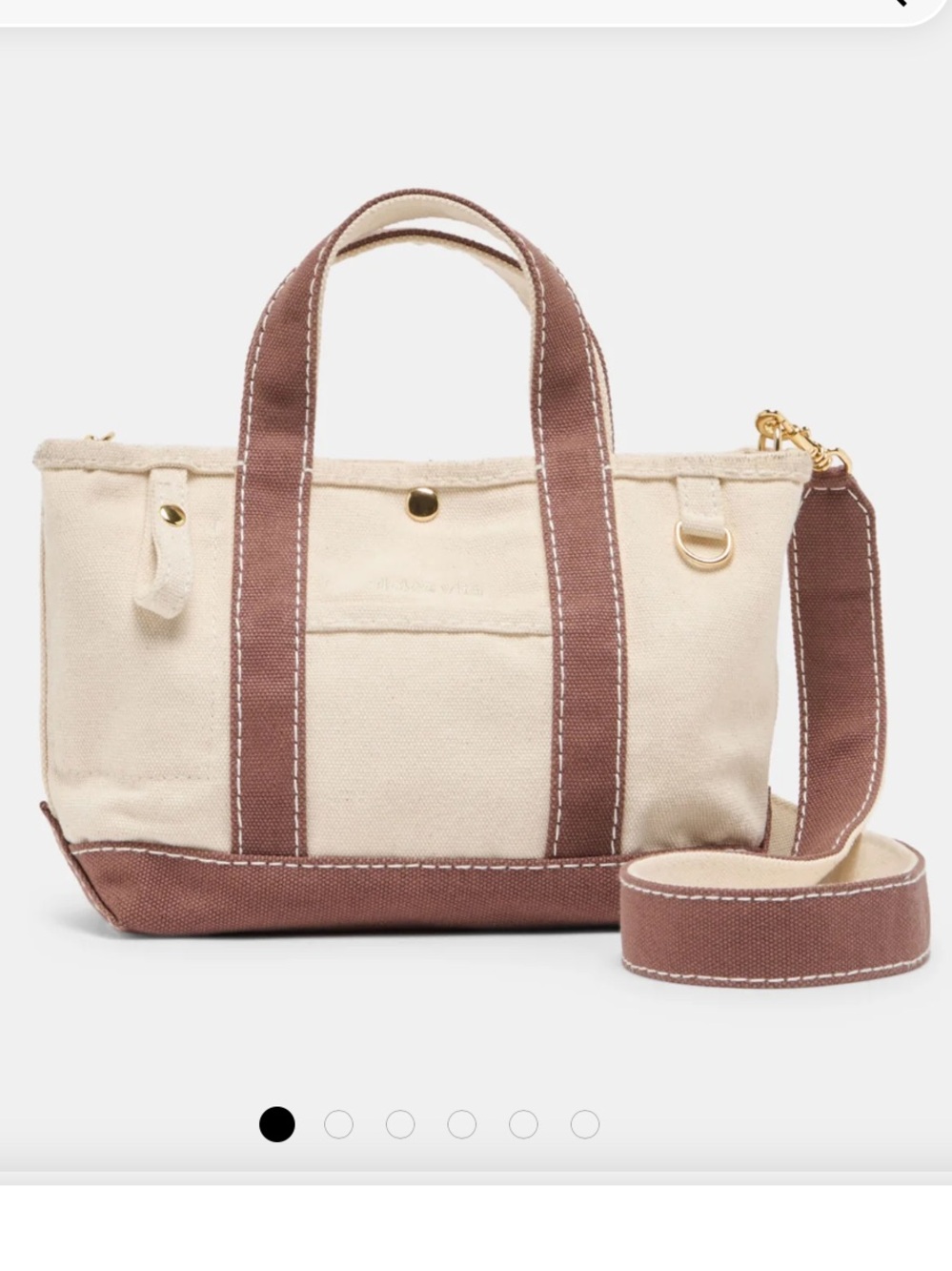 NWT DOLCE VITA women's lunea tote bag natural chocolate canvas